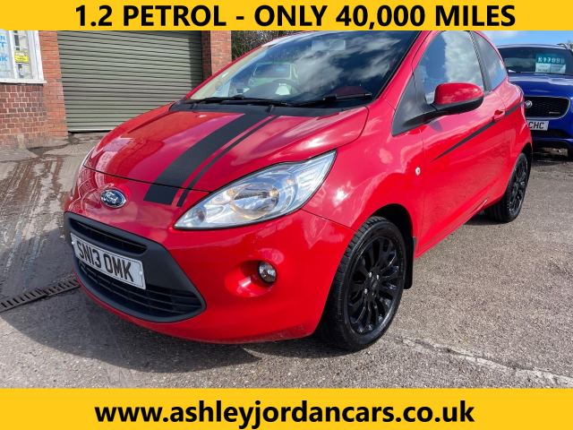 Ford Ka 1.2 Zetec 3dr [Start Stop], ONLY 40,000 MILES Hatchback Petrol Red